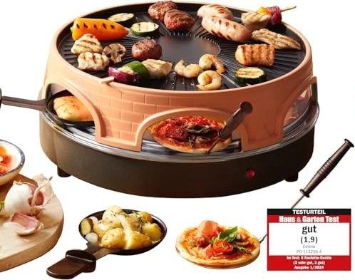 Emerio Kombi-Pizza Ofen Pizzarette Raclette Grill