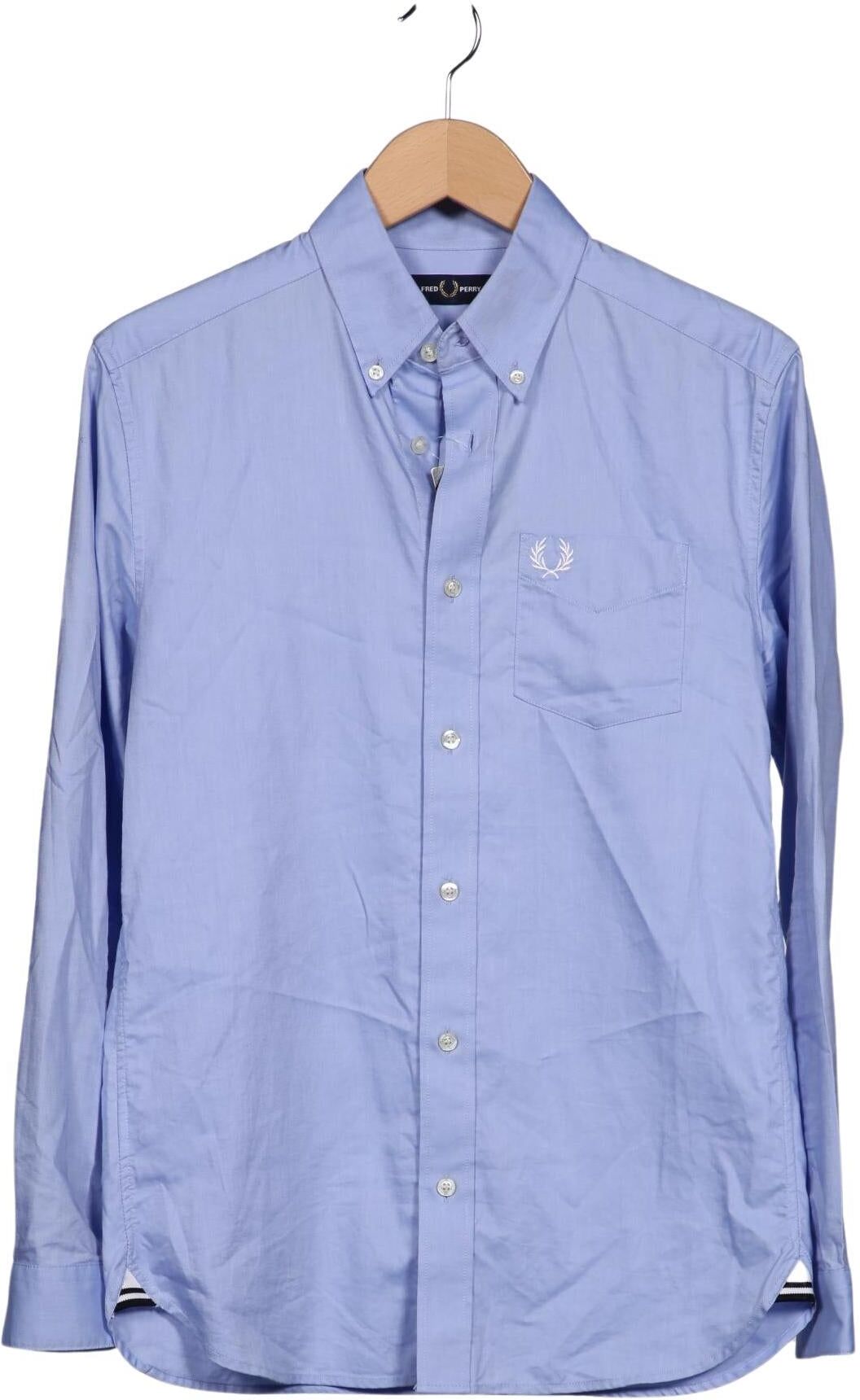 Fred Perry Herren Hemd, Hellblau, Gr. XS, Baumwolle - Second Hand