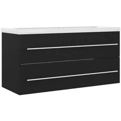 Helloshop26 - Moderner Waschtischunterschrank mit integriertem Waschbecken 100 x 38,5 x 48 cm schwarze Spanplatte