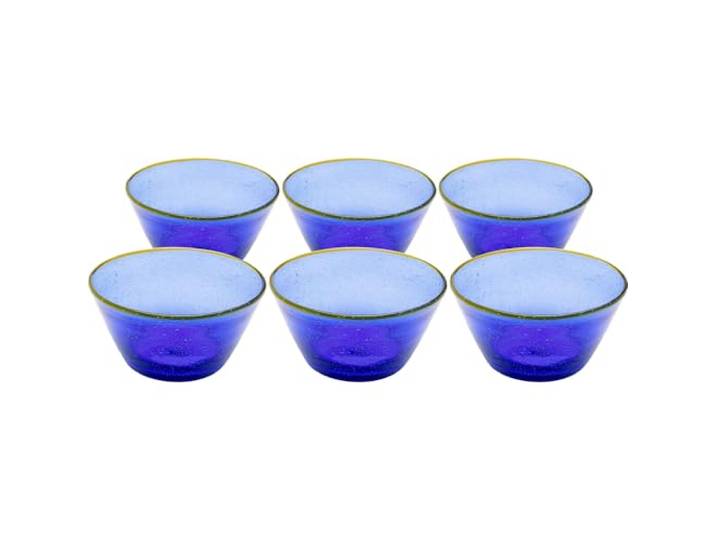 Kare Design Blauwe bubbelkommen, set van 6