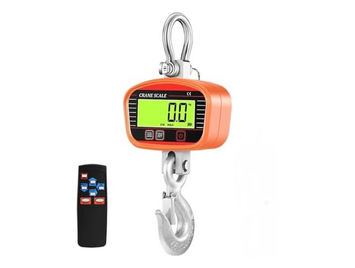 2T Digitale LCD 2000 kg Kran Waage Heavy Duty Haken Kran Waagen Industrielle Peak Hold Wiegen Meter Werkzeuge(Orange)