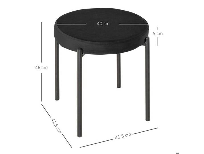 Chaise : Noir 4 set Tabouret salle à manger Tabouret empilable Chaise de cuisine chaises salle à manger doté de siège rembourré
