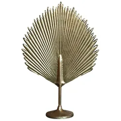 Chic Antique Dekor mit Blatt, H38 x L26 x B9,5 cm, antique messing