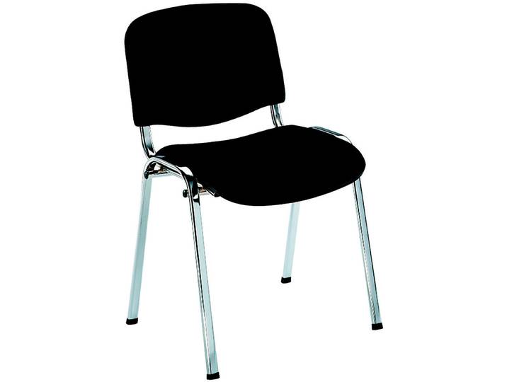 Chaise de réunion & Conférence - Tissu - Noir - Pieds Chromés