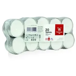 Wiedemann Kerzen weiße 20er Flatpack Teelichte 4 Stunden 15 x 37,5 mm,