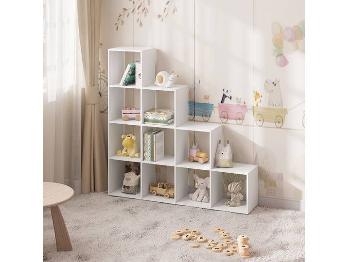 WOLTU – étagère à livres blanche, étagère de rangement en forme de Cube pour livres, jouets, bibliothèque avec 6/10 compartiments, armoire pour organisateur d'exposition à domicile