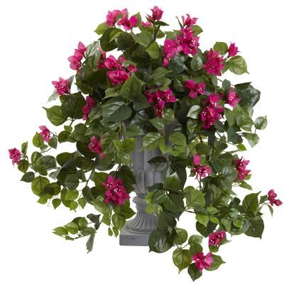 Nearly Natural 27-inch Bougainvillea with Decorative Urn Arrangement