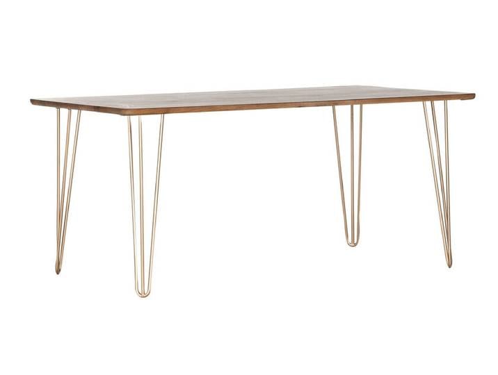 Esstisch SCAN 160 x 90 cm braun/goldfarbig