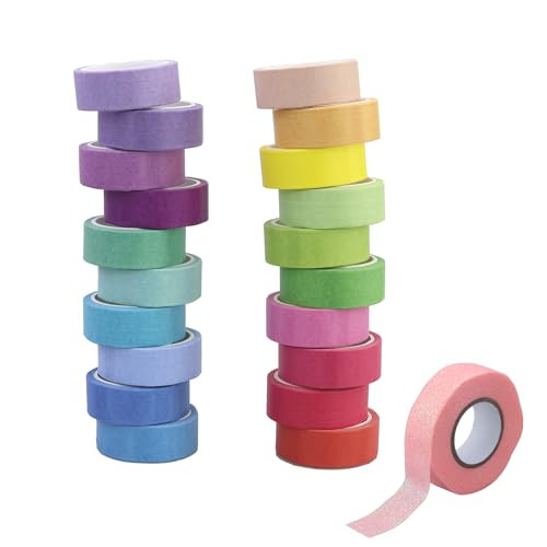 21 Rollen Washi Tape Set - Kleurrijk Decoratief Masking Tape voor Knutselen