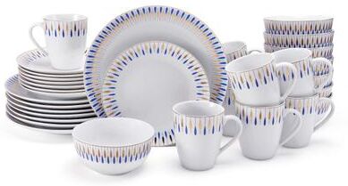 Mikasa Starburst Metallic Gold 32-Piece Dinnerware Set, Service For 8, White