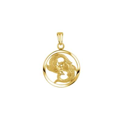 Kettenanhänger VIVANCE "925/- Sterling Silber vergoldet Sternzeichen Fische Monatsstein", gelb, Schmuckanhänger, Damen, one-size, Silber 925 (Sterlingsilber), 1,2 g, Kettenanhänger