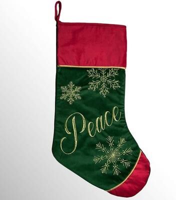 C & F Enterprises Inc Holiday Sentiment Stocking , Green