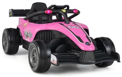 Costway 12V Kids Ride on Electric Formula Racing Car with Remote Control-Pink