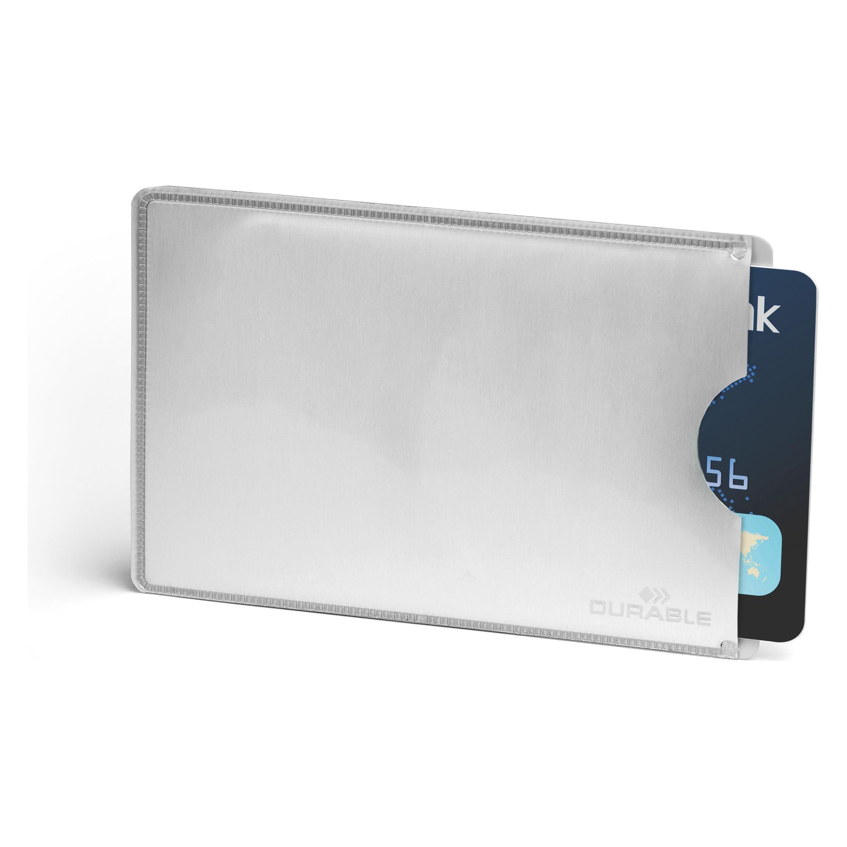 Durable Kreditkartenhülle RFID SECURE silber 5,4 x 8,6 cm (890023)