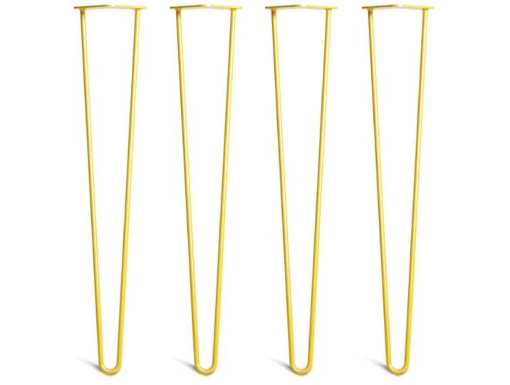 The Hairpin Leg Co. 4X Haarnadel-Tischbeine: Doppel-Schweiß Stahl, Schrauben, Anleitung, Schutzfüße. Klassischer 10mm 2 Stangen Stil. 71cm Gelb