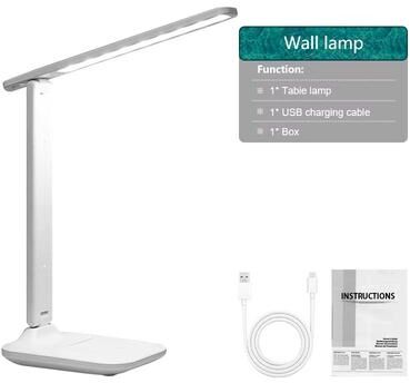 Inspired Finds Flexible Dual Head USB Rechargeable LED Desk Lamp Eye Protection Light With 3 Color Modes & 360 Rotation Touch Contro 800mah