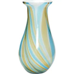 Hübsch Vase 30 cm beige-blau aus Glas