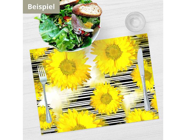 Tischset Sonnenblumen 12er-Set 44 x 32cm Multicolor