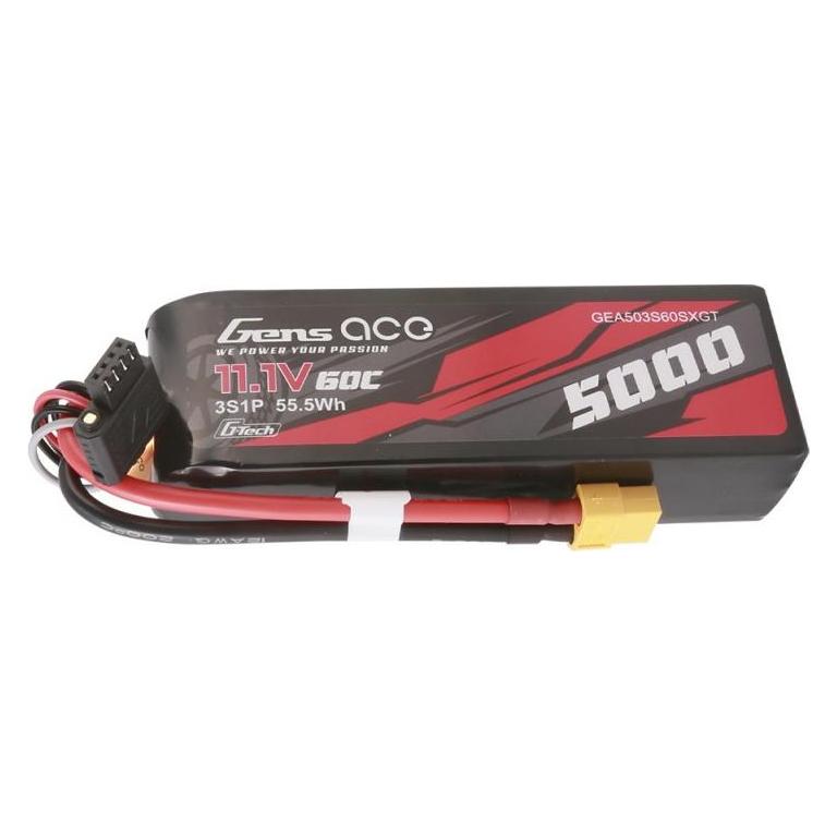 Gens Ace G-Tech 5000mAh 11.1V 60C 3S1P Lipo With XT60 Plug (5000 mAh, 11.10 V) (GEA503S60X6GT)