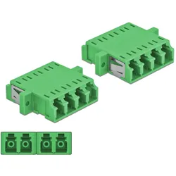 Delock LWL Kupplung LC Quad Buchse zu LC Quad Buchse Singlemode 2 Stück grün