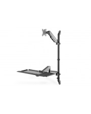DIGITUS Flexibler Steh/Sitz Arbeitsplatz zur Wandmontage Single Monitor Wandhalterung Schwarz (DA-90372)