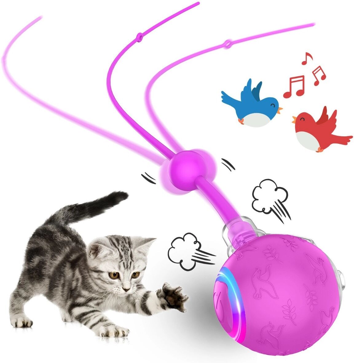 INF Intelligenter elektrischer Pet-Ball mit interaktiver Motorbewegung, TPU und wiederaufladbarem Type-C-Laden Violett