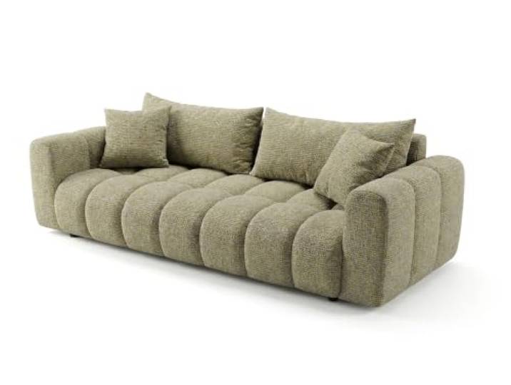 SOFILAND Cosmo Schlafsofa mit Bettkasten 240 cm (Gelb) Liegefläche 200 x 135 cm, HR-Schaum T30, Strukturstoff Puente, Anlieferung bis in die Wohnung
