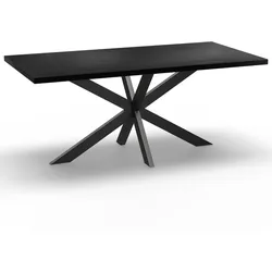 BIG Möbel GmbH Gastro Esstisch 160x90 cm | Dunkle Holzoptik | Spider-Gestell