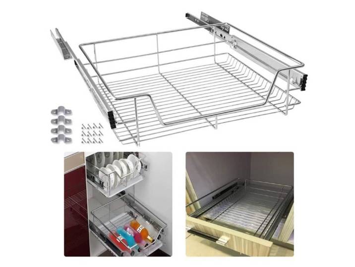Tiroirs télescopiques DINGXIANG - Tiroirs de cuisine - Rail coulissant - Convient pour meuble/armoire 60cm