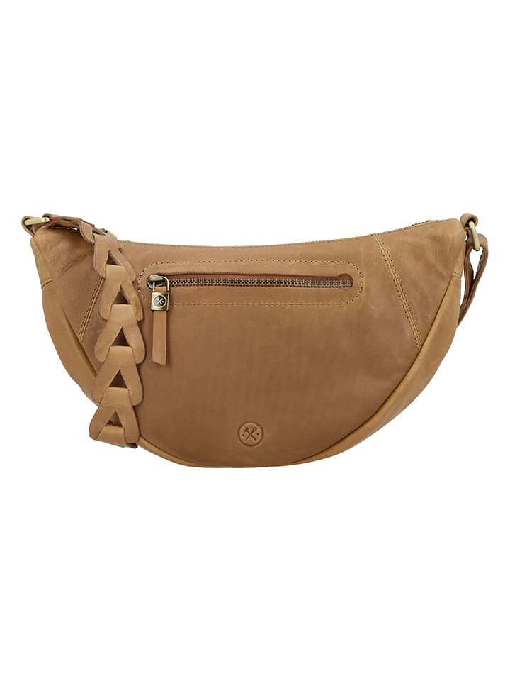 HIDE & STITCHES Leder-Brustbeutel in Hellbraun - (B)31 x (H)17 x (T)9 cm - onesize