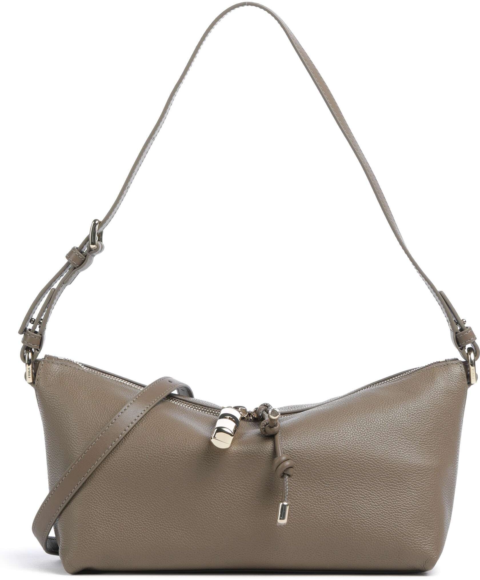 Furla Debby Mini Schultertasche aus Leder, braun