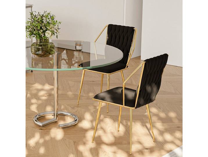 Furnishings Home Esszimmerstuhl 2er-Set 4-Bein-Stuhl Polsterstuhl Metallstuhl (Set)