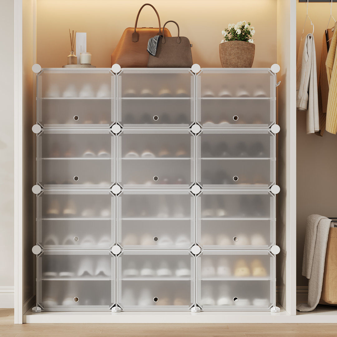 Rebrilliant 48 Pair Shoe Rack White 48