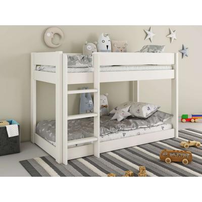 Kinderbett OTTO HOME "ROBIN,Bodenbett,Etagenbett,Leiter/Einstieg seitenverkehrt montierbar", weiß, B:80cm H:111cm L:160cm, Betten, Kinderbett, Montessori Stil, zertifiziertes Massivholz