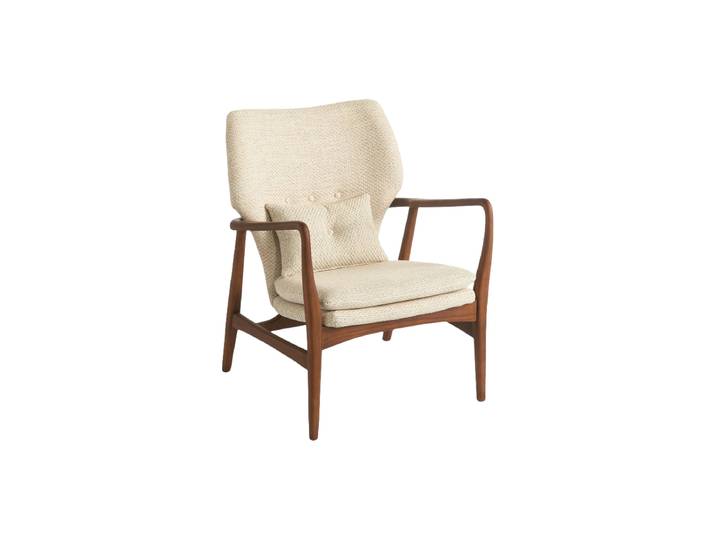 Massiver Design Sessel „Peggy“ Esche Beige Pols Potten