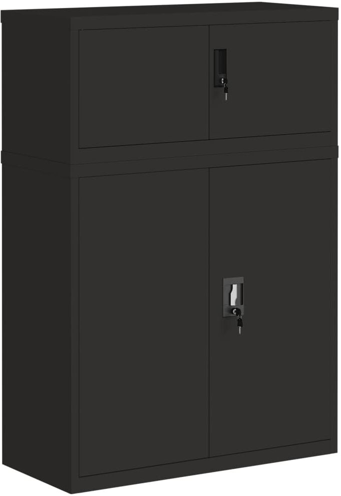 vidaXL Classeur noir 90x40x130 cm acier
