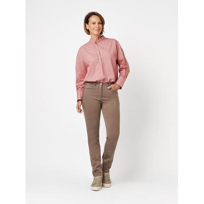 Stretch-Hose RELAXED "Meine beste Freundin", Damen, Gr. 4, Normalgrößen, braun (taupe 750), Web, , Casual, slim fit normal, Hosen, in Slim-Fit