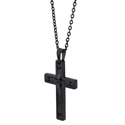 Kette ohne Anhänger ADELIA´S "Halskette mit Anhänger – Kreuz aus Edelstahl", schwarz, Halsketten, Herren, 46cm, Edelstahl, Geschenkidee: zeitlos und vielseitig