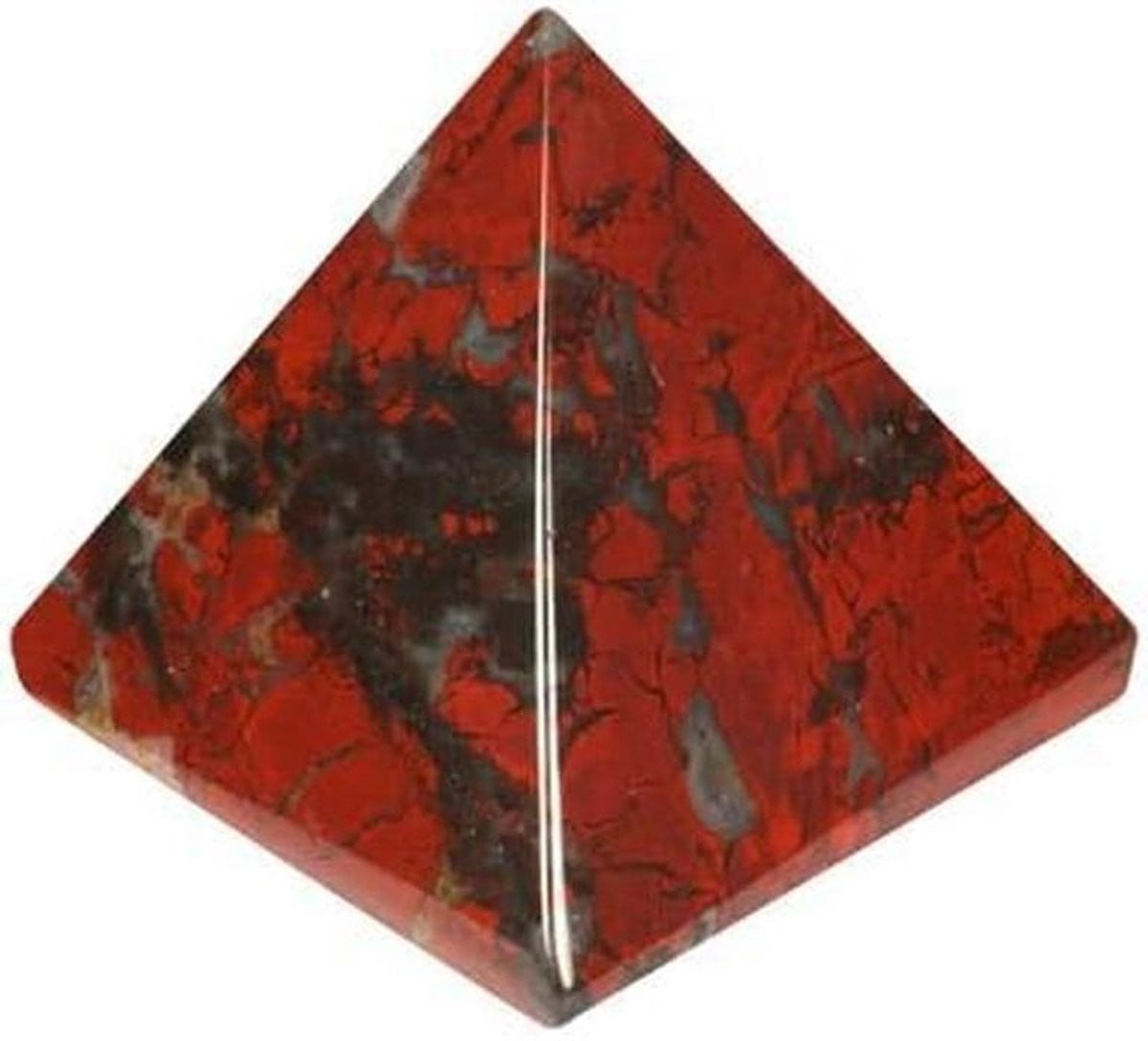 Poppy Jasper Piramide Kristal - Rood - Hoogte: 3 cm