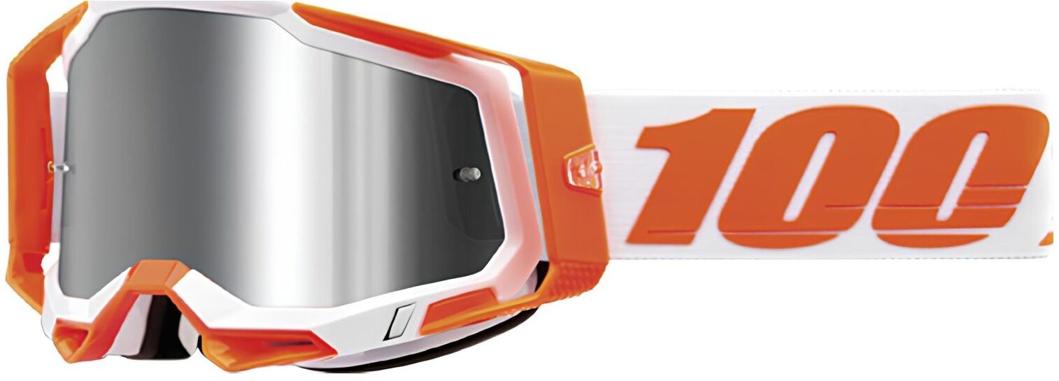 100% Racecraft 2 Extra Crossbrille Orange Gläser silber verspiegelt