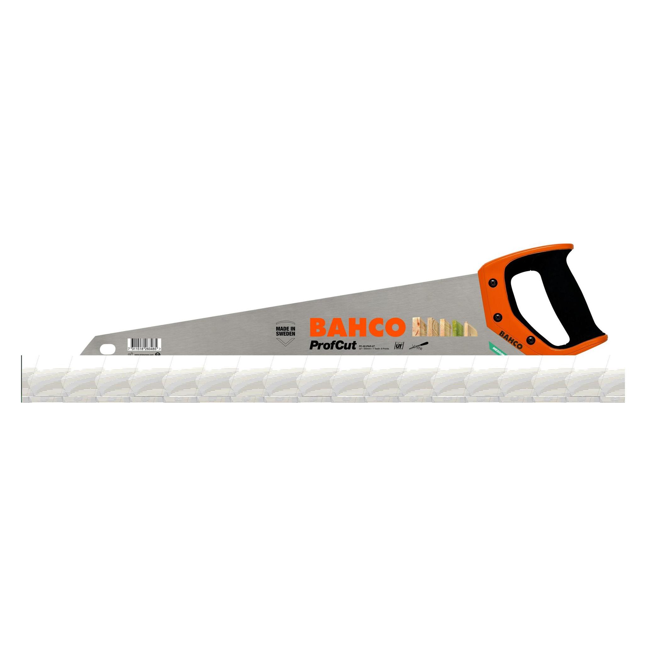 Bahco Nachschärfbare Universal-Handsäge für Kunststoffe, Laminate, Holz, Weichmetalle 7/8 ZpZ 19" (PC-19-File-U7)