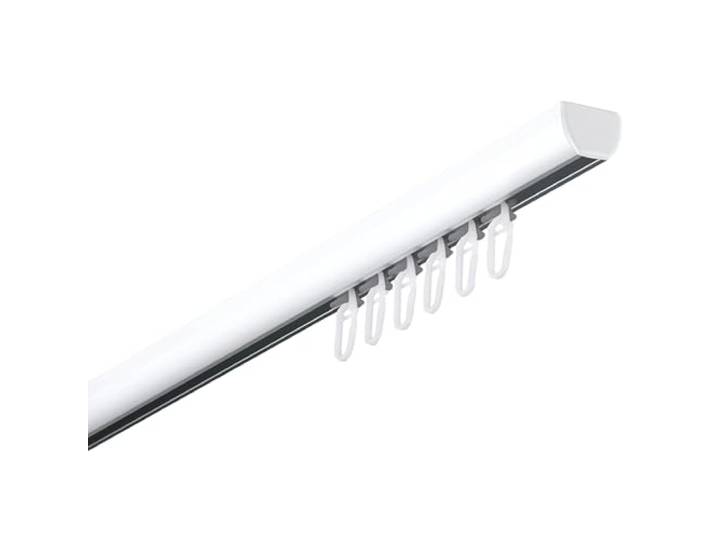 Garesa Gardinenschiene Profil 400, 1-läufig, Weiß I Aluminiumschiene inkl. Gleiter I Deckenmontage I Halbrunde Vorhangschiene I 200cm