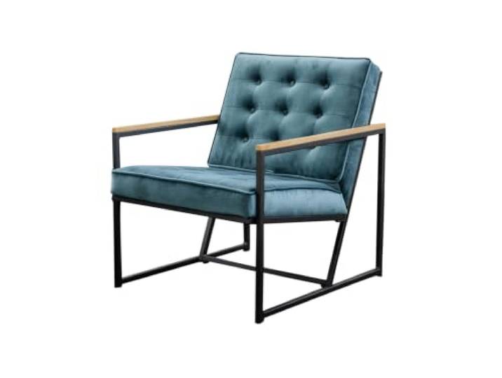 KAWOLA Luxus Samt Sessel Arly - Designer Loungesessel mit Samtbezug, Retro Clubsessel mit Metallgestell, Bequem & Stylisch, Petrol