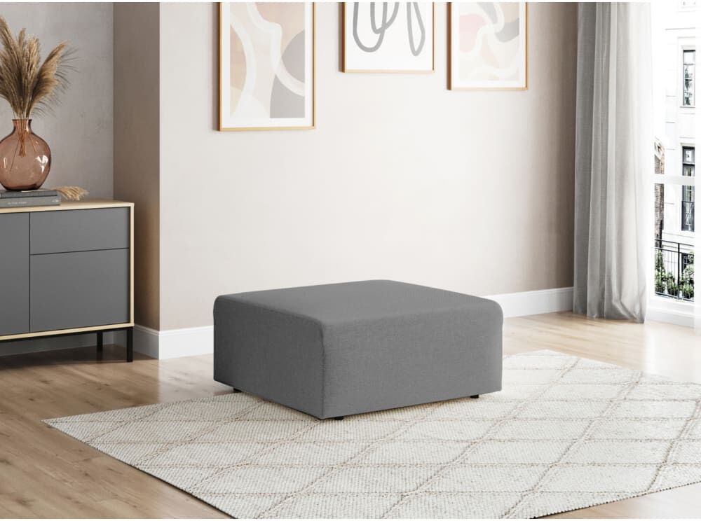 Usinestreet Pouf en tissu gris Gris 91x42x85cm
