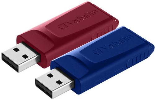 Verbatim Slider USB-Stick 32GB Rot, Blau 49327 USB-A (USB 2.0)