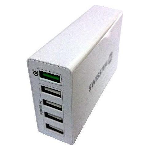 Swissten USB Ladegerät Qualcomm 3.0 Quick Charge + Smart IC mit 5x USB 50W Power (50 W, 5 Ports) (22013306)