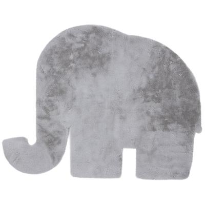 Kinderteppich KAYOOM "Lille 864", grau, B:99cm H:15mm L:76cm, Polyester, Teppiche, Kinderteppich, Kurzflor, Rabitt, weich kuschelig, Elefant Kontur