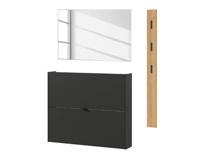 Ensemble de vestiaire Ameca 3pcs carré B 130 x 200 x 19cm Gris/Graphite