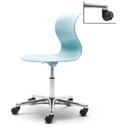 Kinderstuhl Pro 5 aquablau Aluminium polliert (+40€) Hart mit schwarzer Abdeckun...