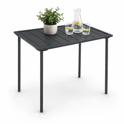 VCM Gartentisch Sumila Metall 80x55 cm, wetterbeständiger Outdoor Tisch mit höhenverstellbaren Füßen, Balkontisch für Garten und Terrasse